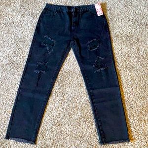 Black ripped jeans ( new) unused brand new
